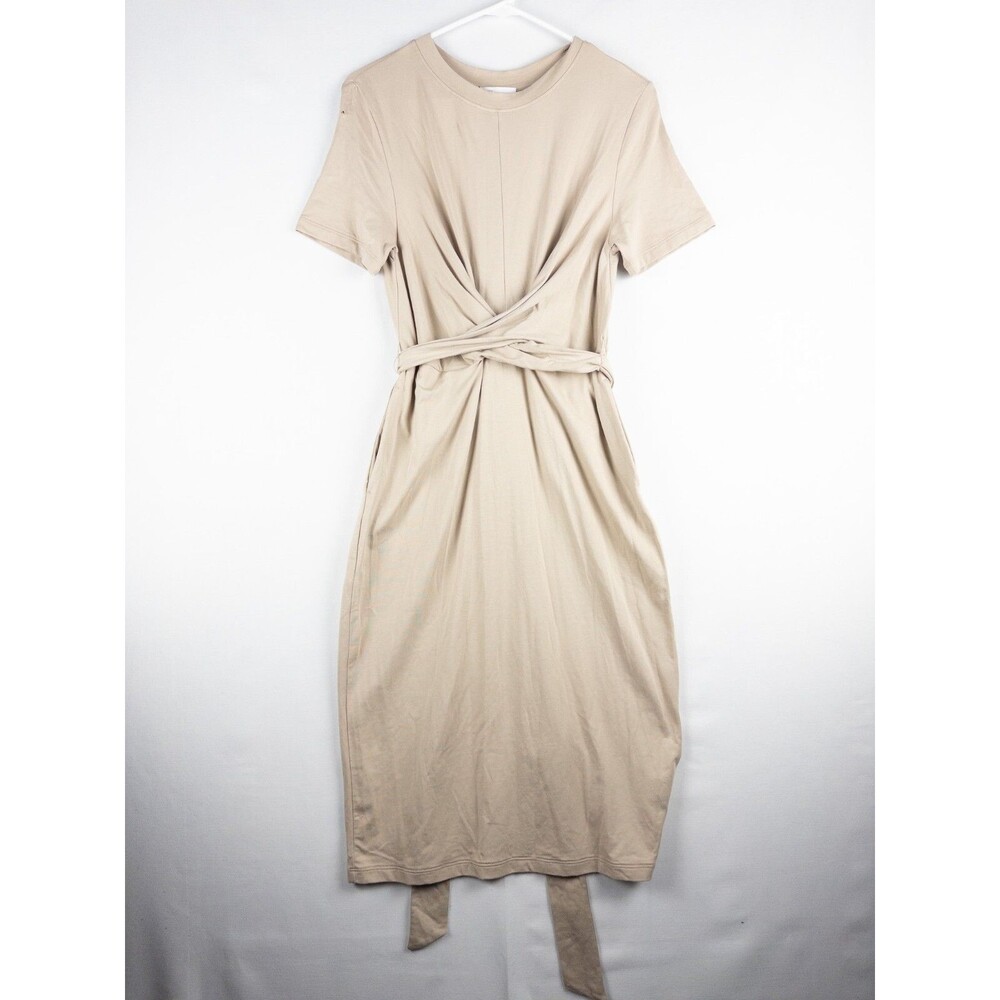 NWT Nordstrom Signature Dress Womens‎ XS Tan Strap Maxi Short Sleeve